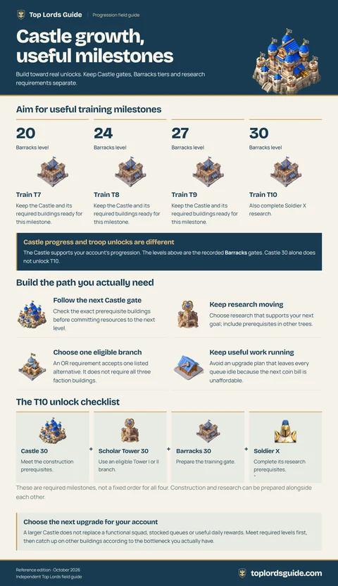 Castle growth & troop milestones infographic preview