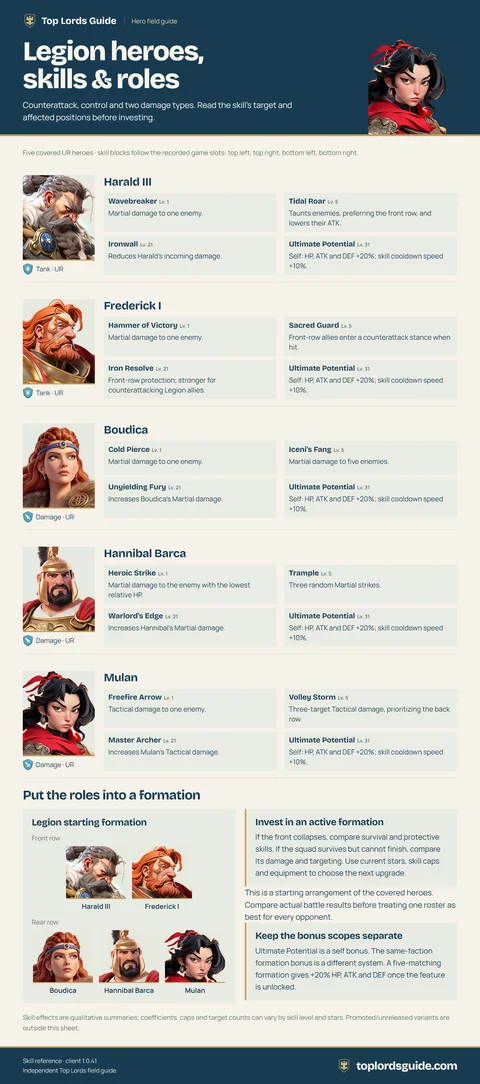 Legion hero skills & roles infographic preview
